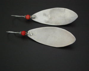 Ethnic Coral Turquoise Long Earrings