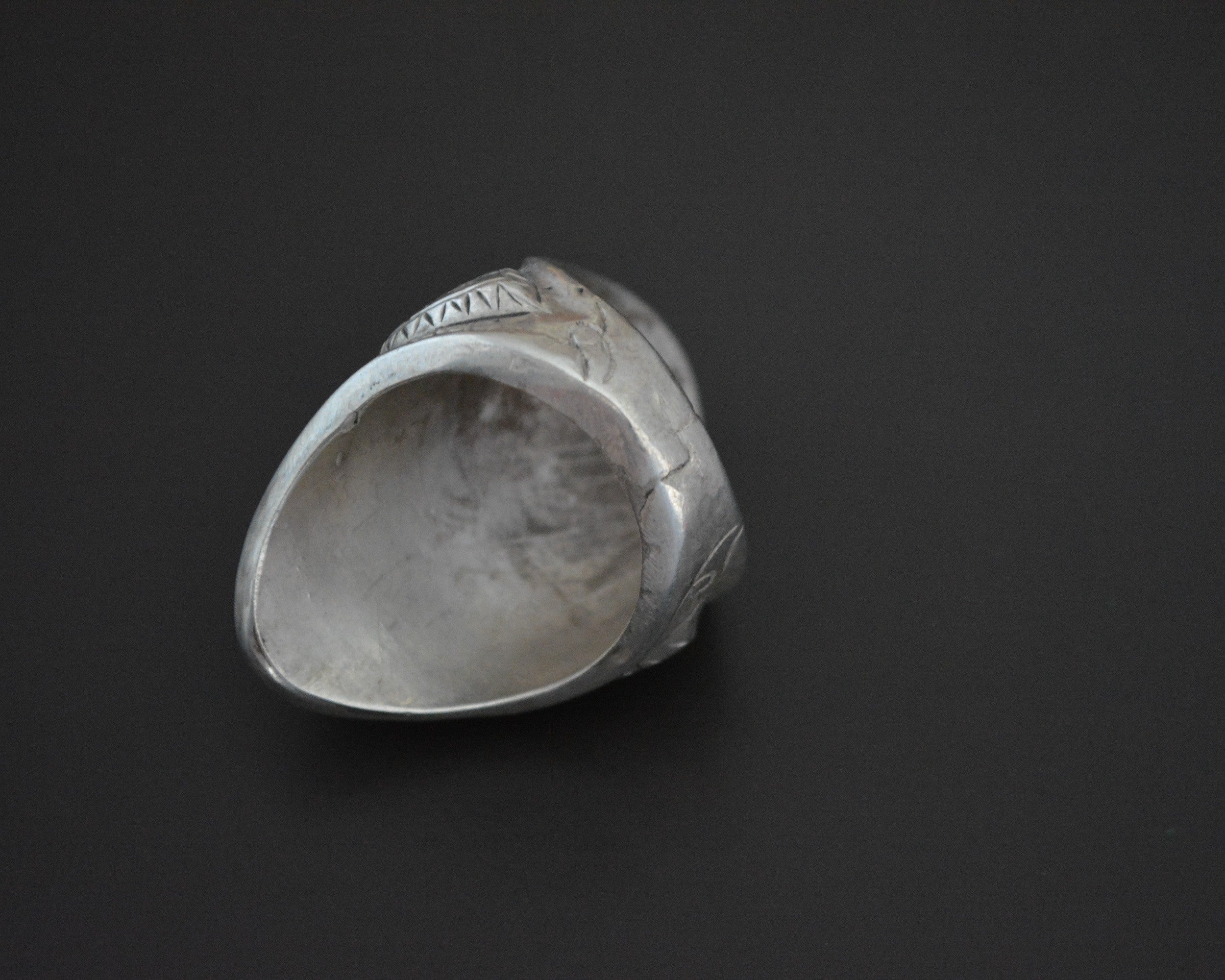 Huge Tibetan Banded Agate Ring - Size 12.5