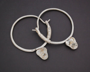 Antique Afghani Hoop Earrings with Glass