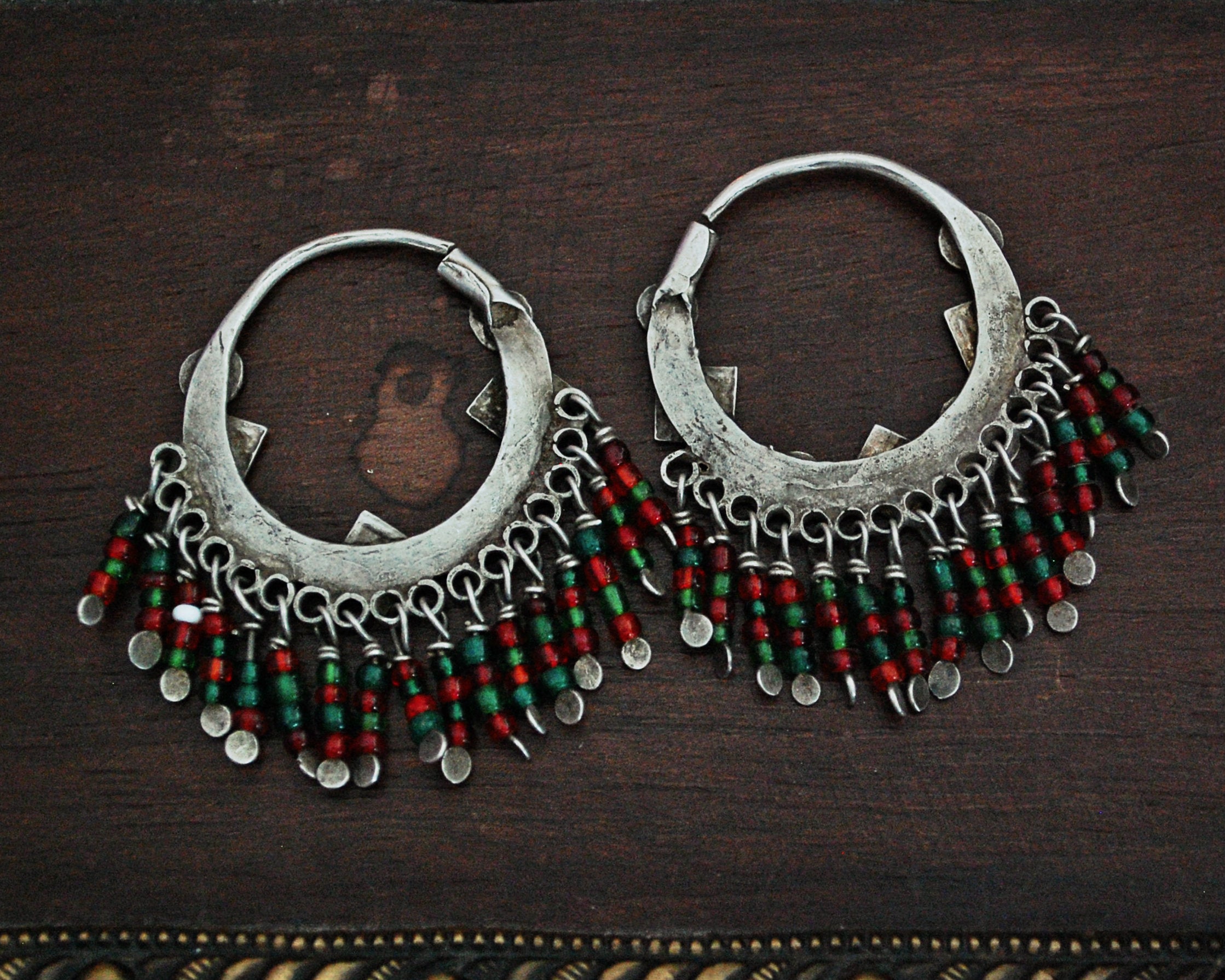 Afghani Hoop Earrings with Tassels
