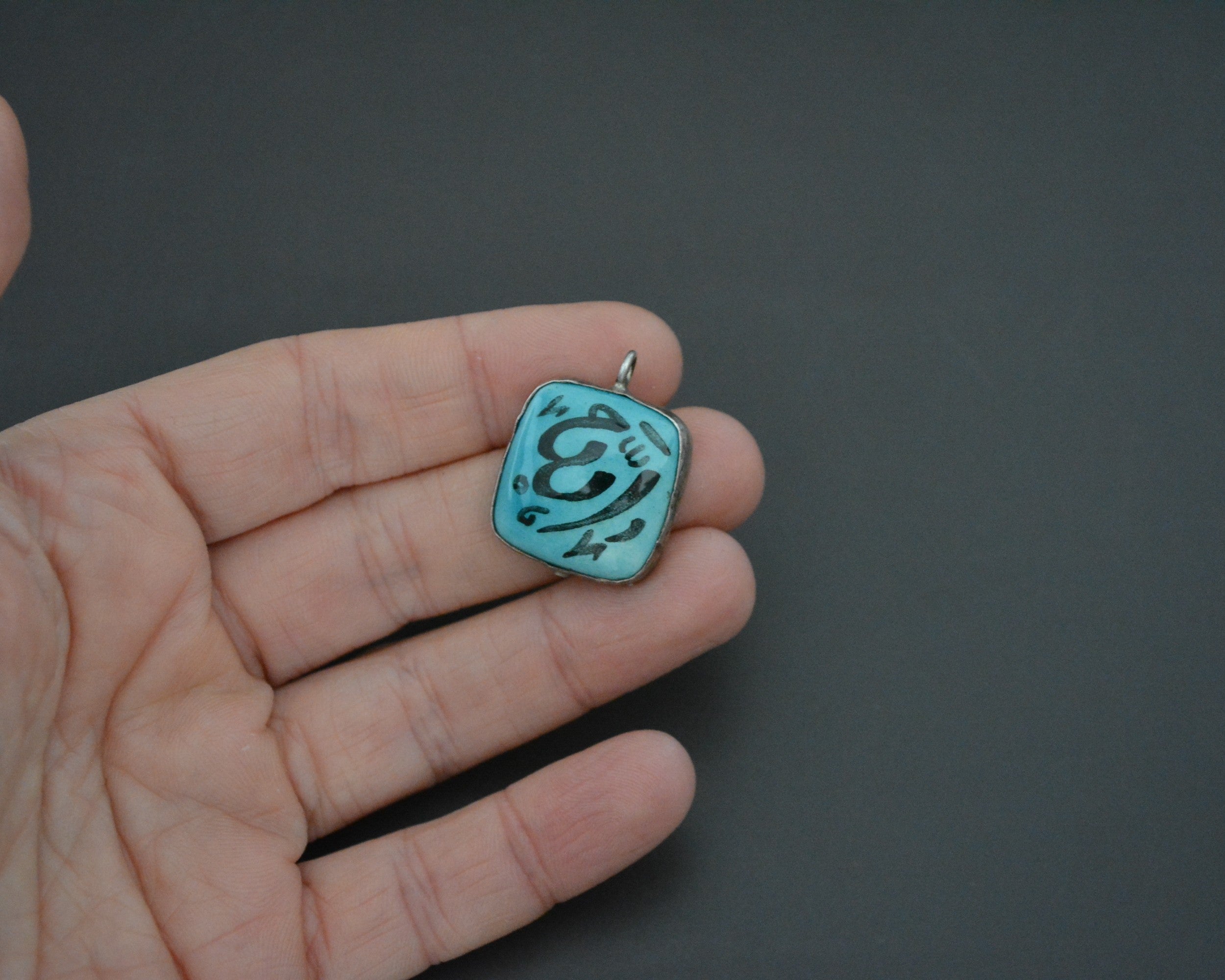 Arabic Script Glass Pendant