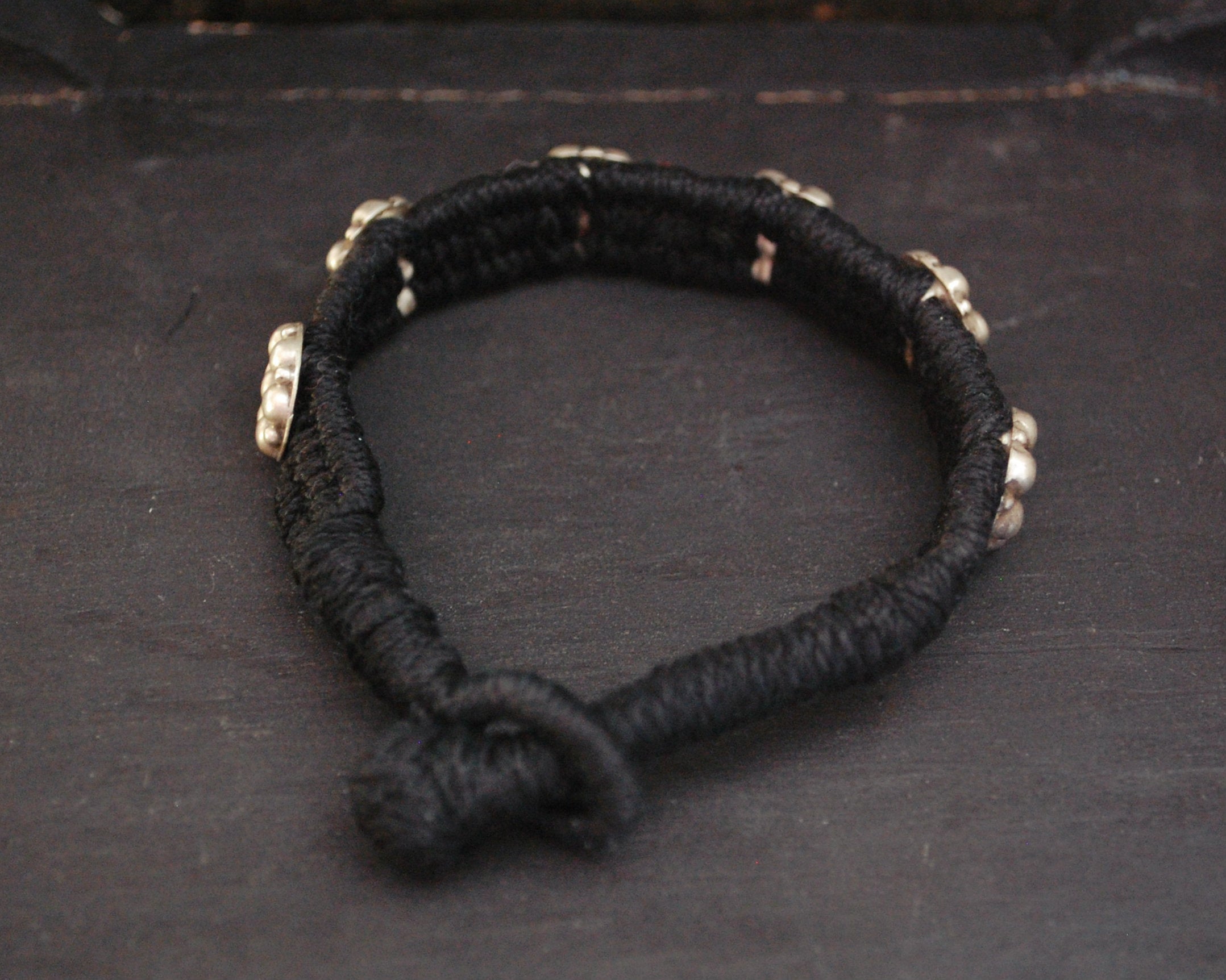 Rajasthani Silver Cotton Bracelet