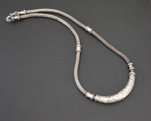Bali Braided Snake Chain Necklace with Silver Parts