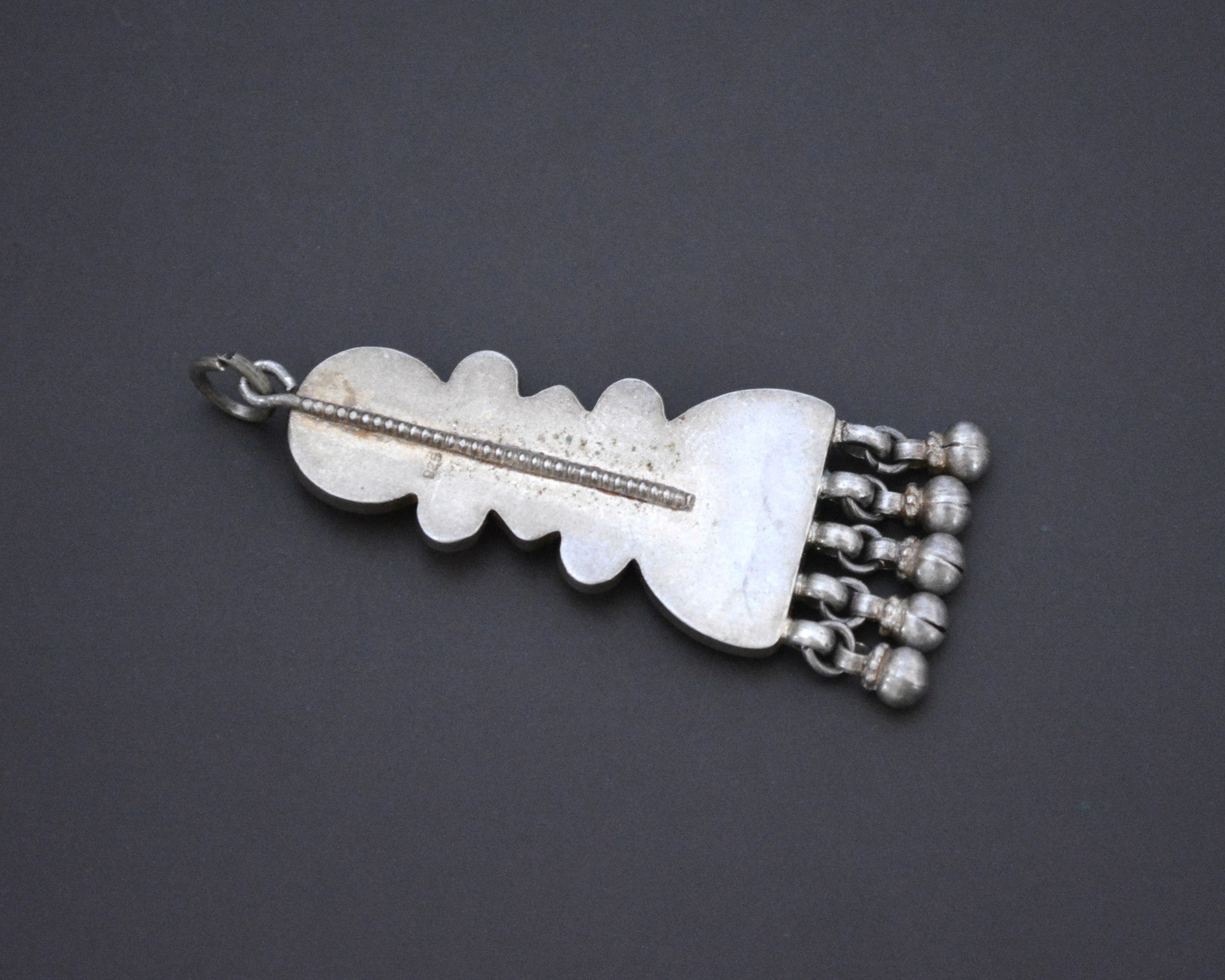 Rajasthani Silver Pendant with Gold Foil
