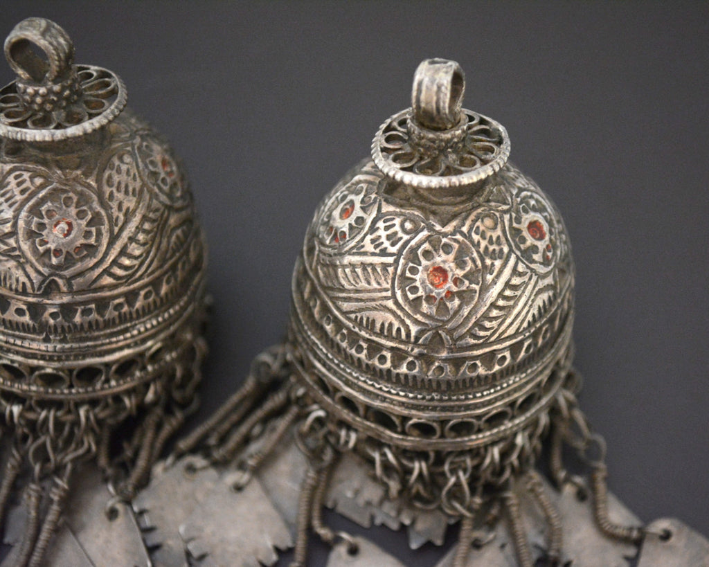 Large Uzbek Enamel Tassel Pendant