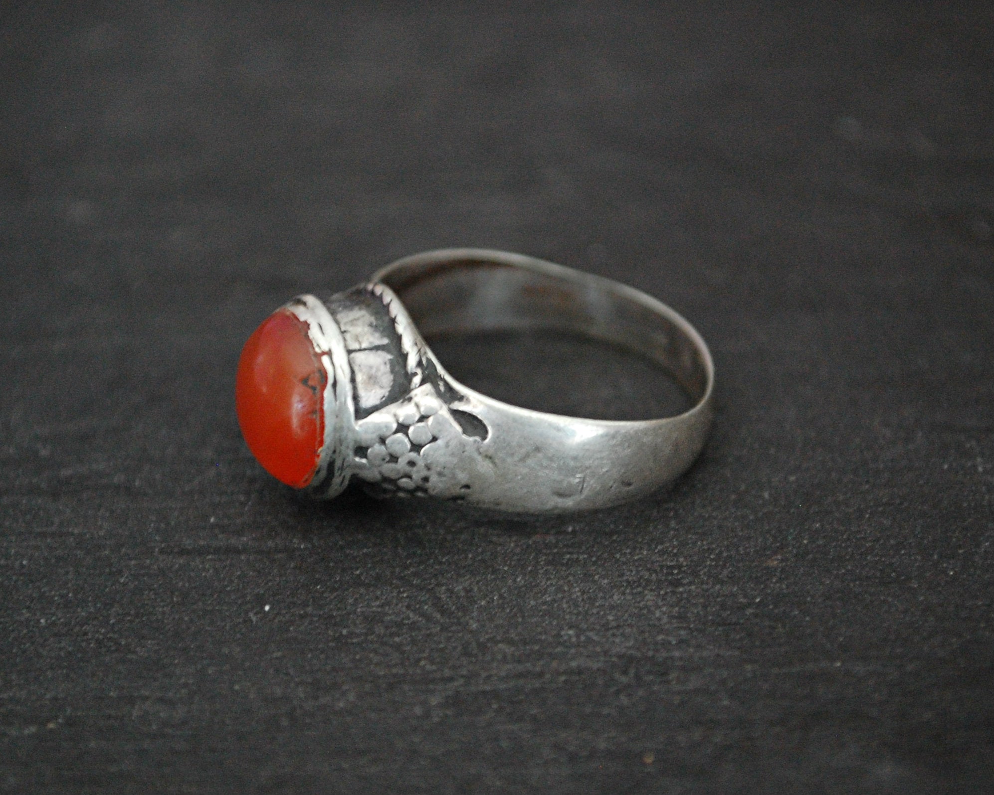 Antique Afghani Carnelian Ring - Size 7.5