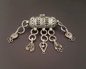 Yemeni Silver Hirz Pendant with Dangles