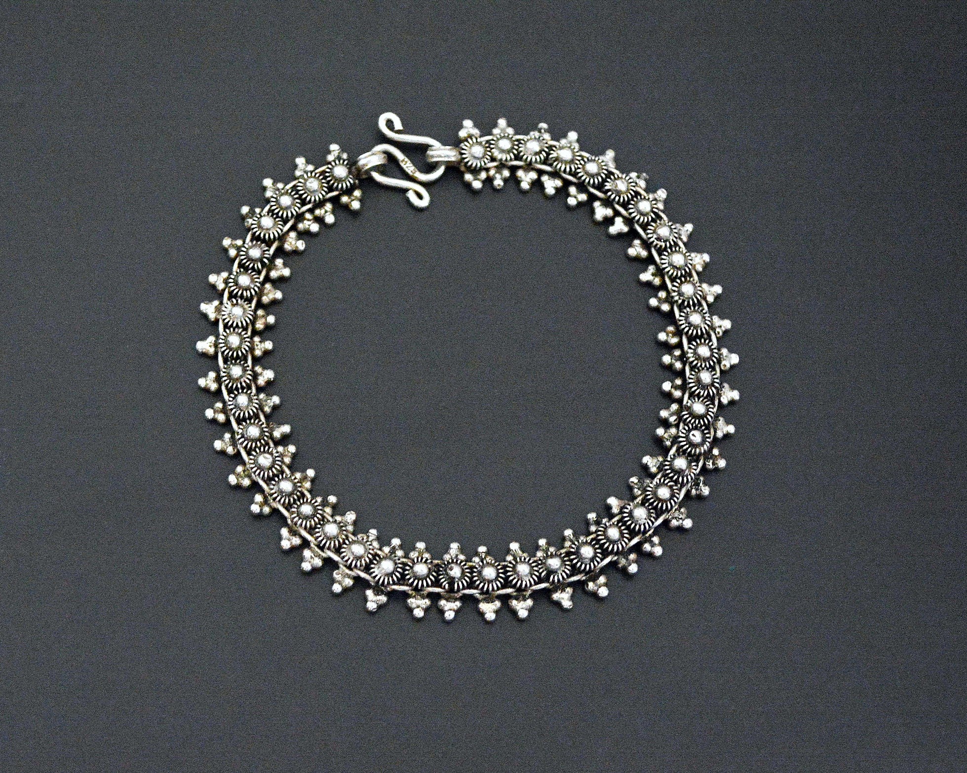 Ethnic Link Bracelet - Sterling Silver