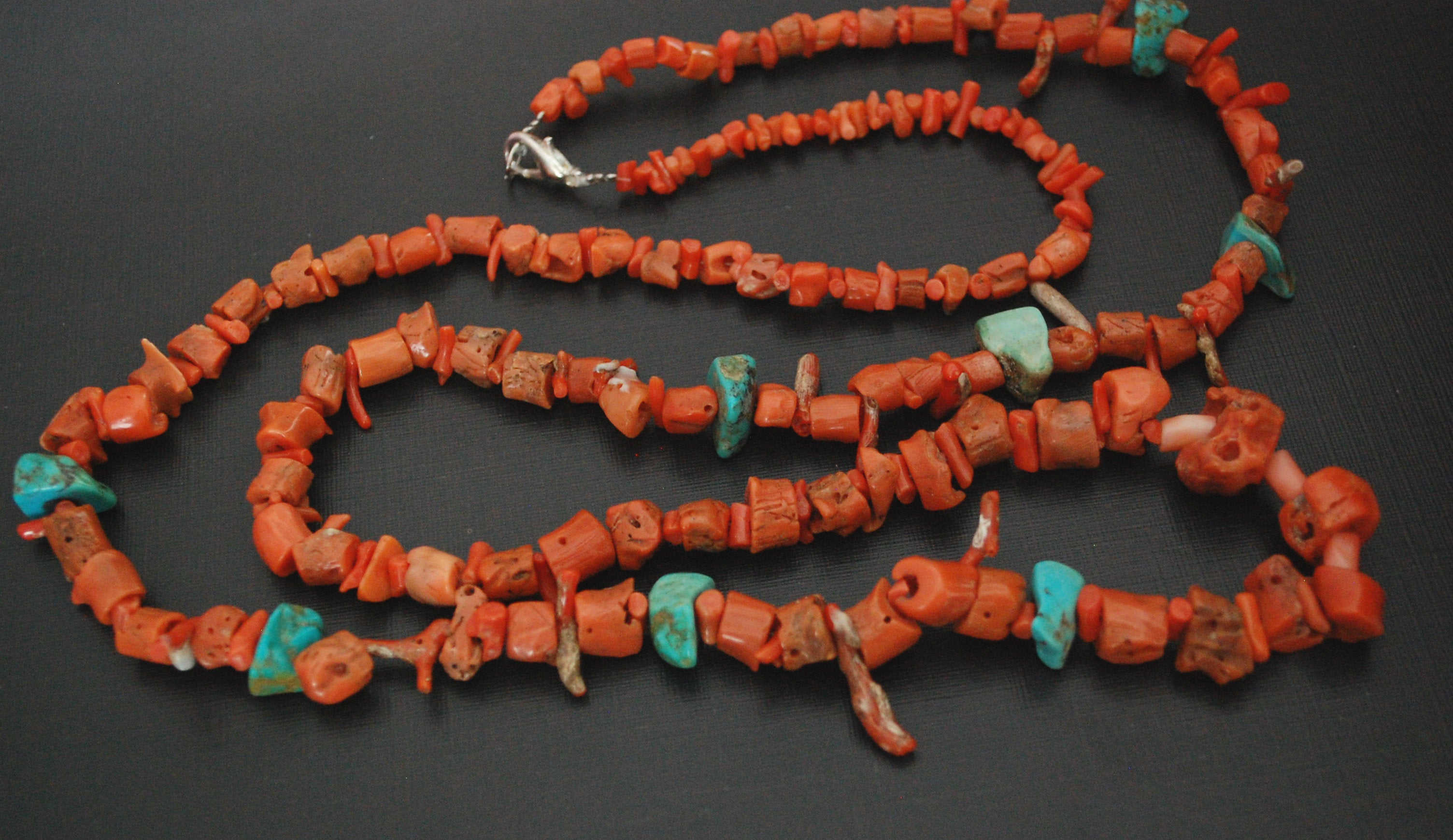 Long Yemeni Coral Turquoise Necklace