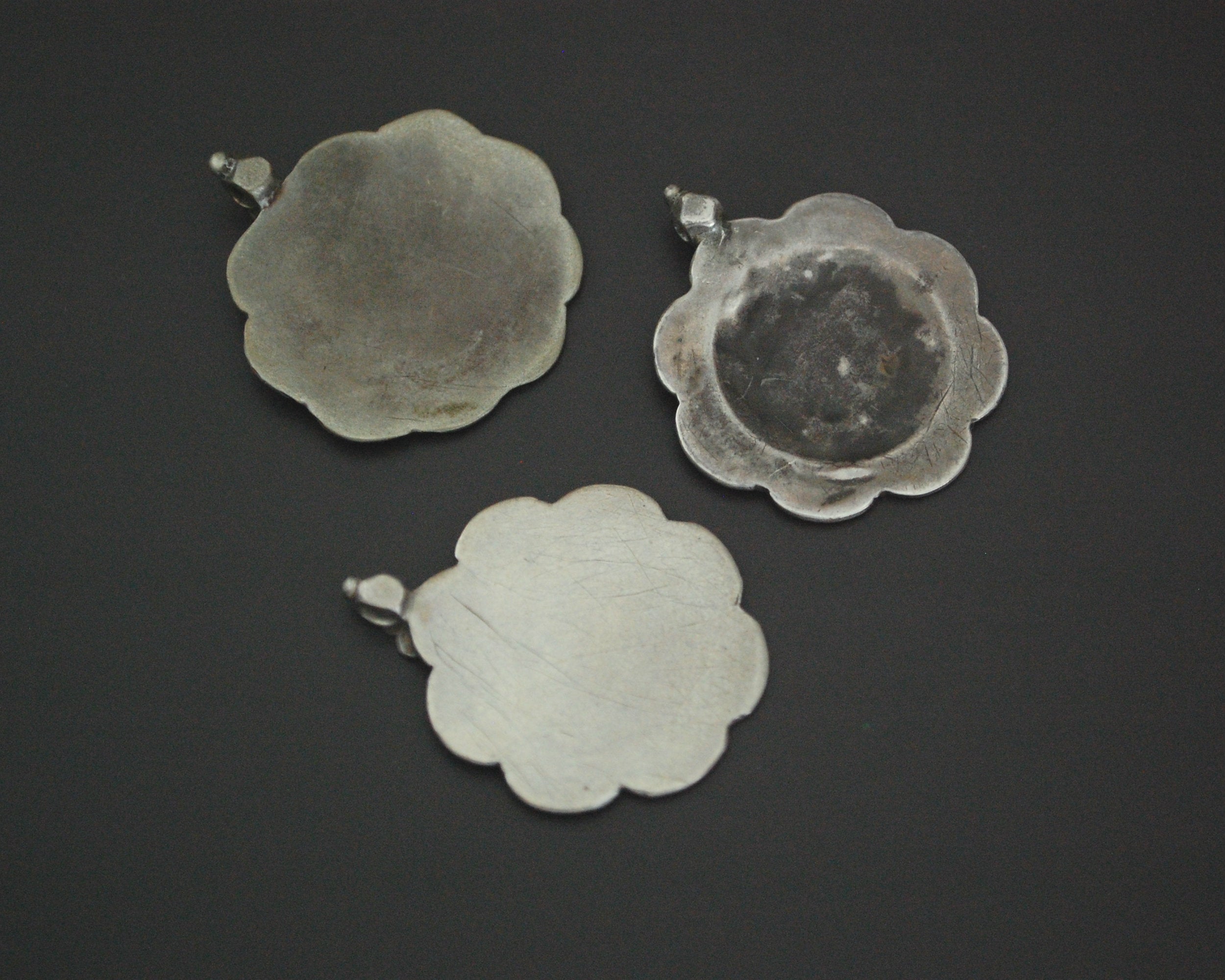 Rajasthani Silver Disc Pendant - Set of Three