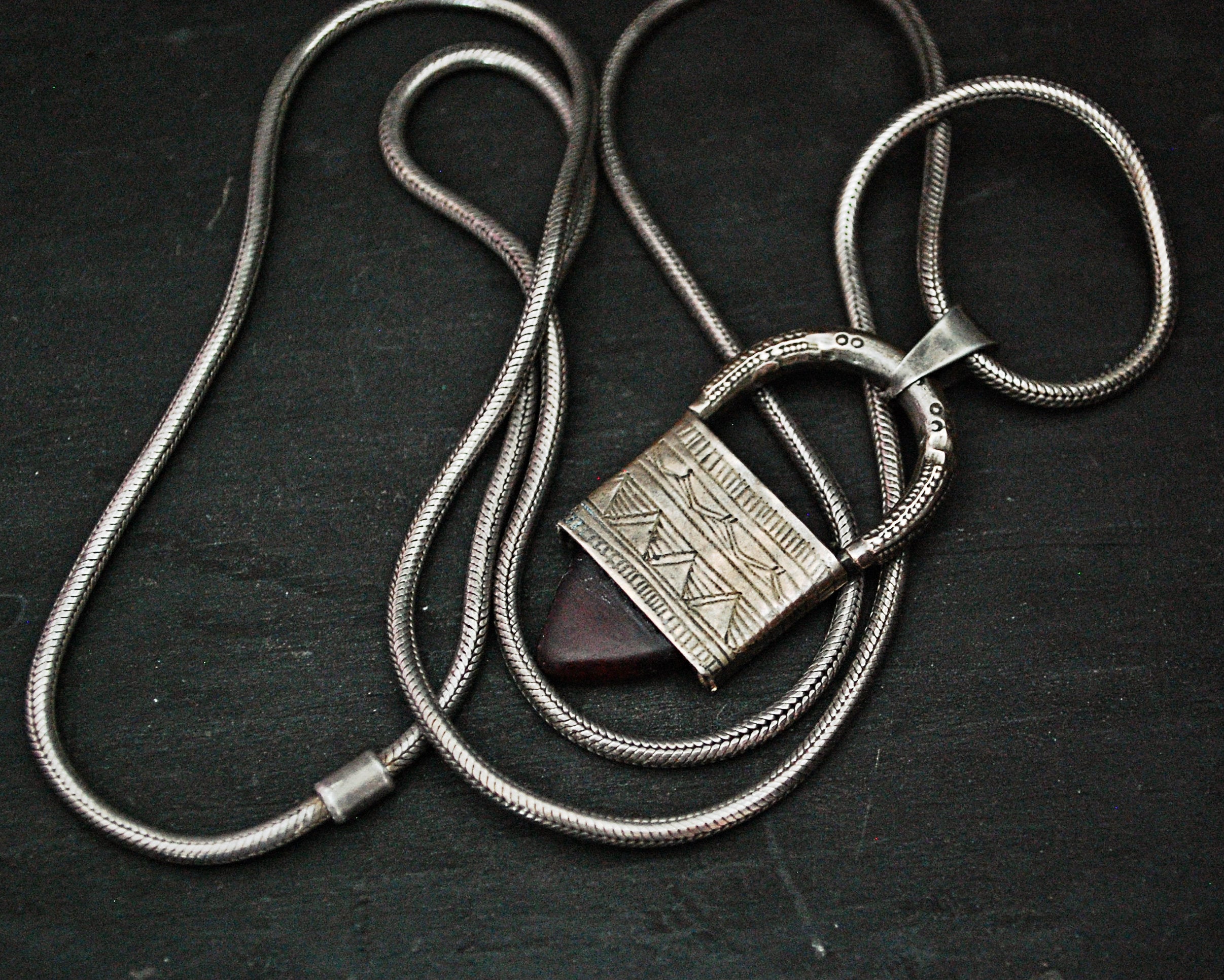 Tuareg Ingall Cross on Silver Chain