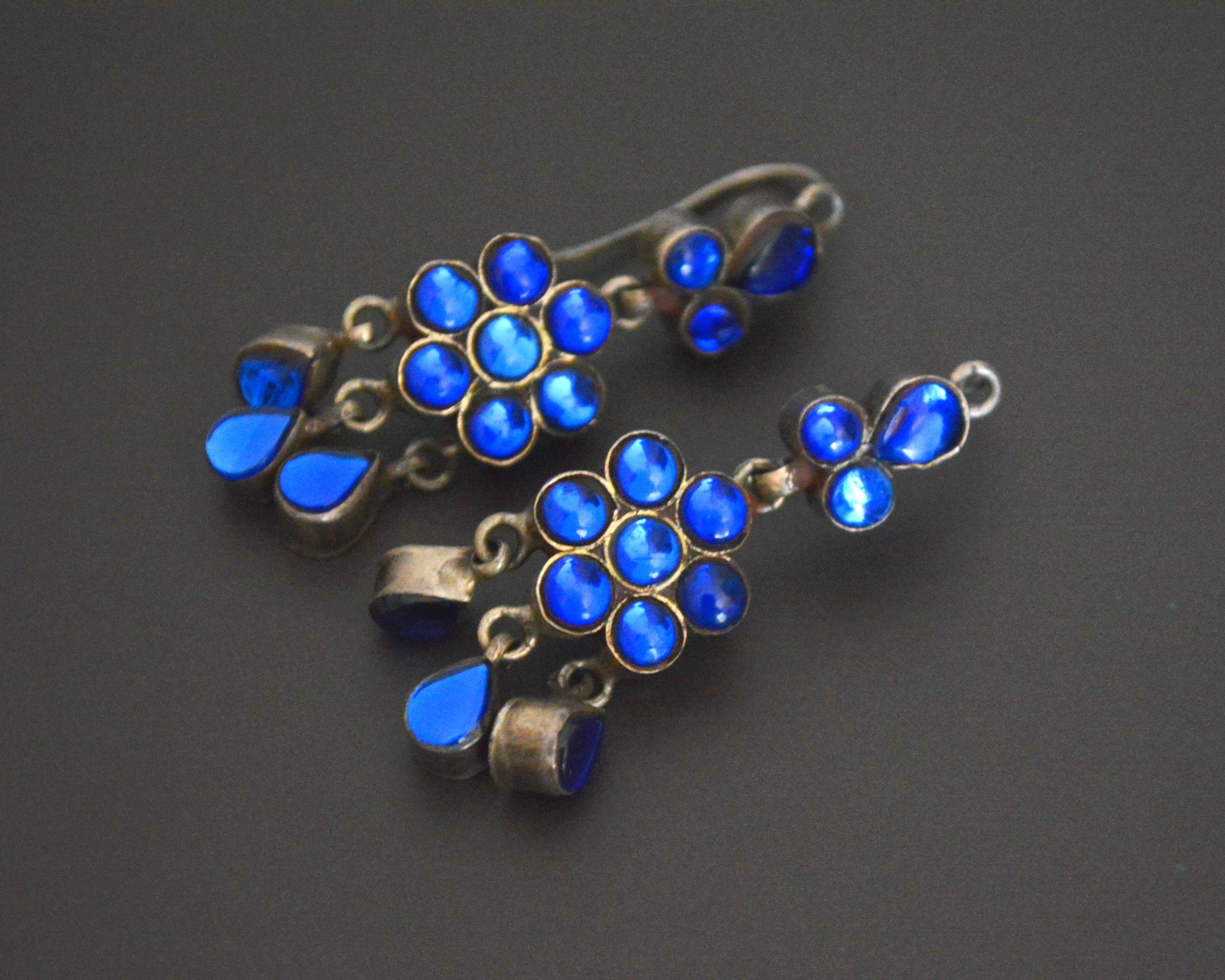 Rajasthani Earrings with Blue Glass