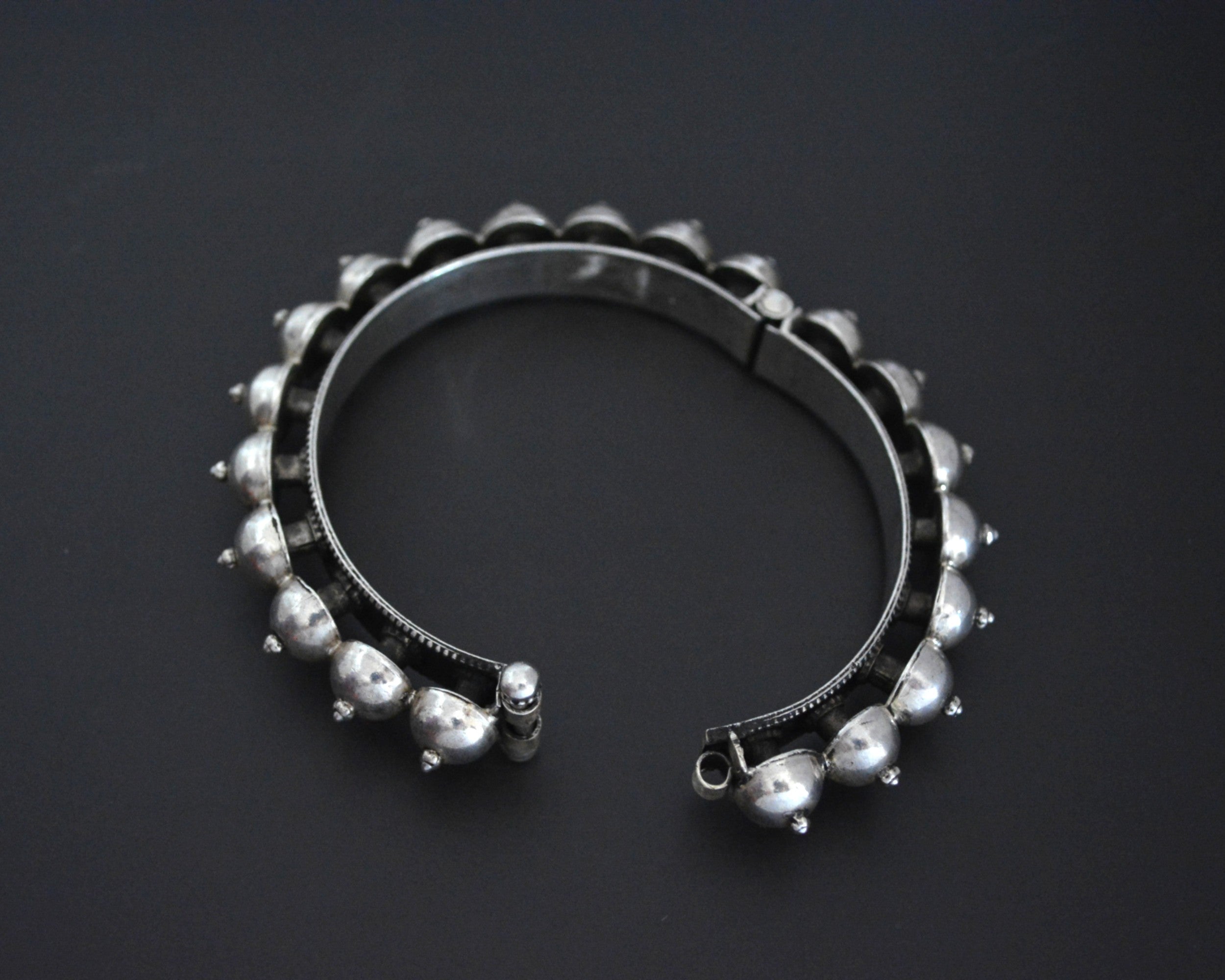 Indian Silver Bracelet - Hinged - SMALL/MEDIUM