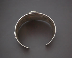 Afghani Turkmen Carnelian Gilded Cuff Bracelet