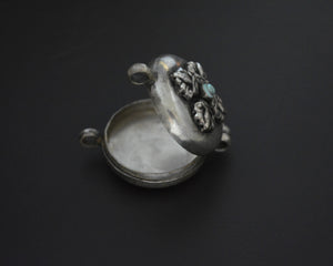 Nepali Gau Box Pendant with Turquoise