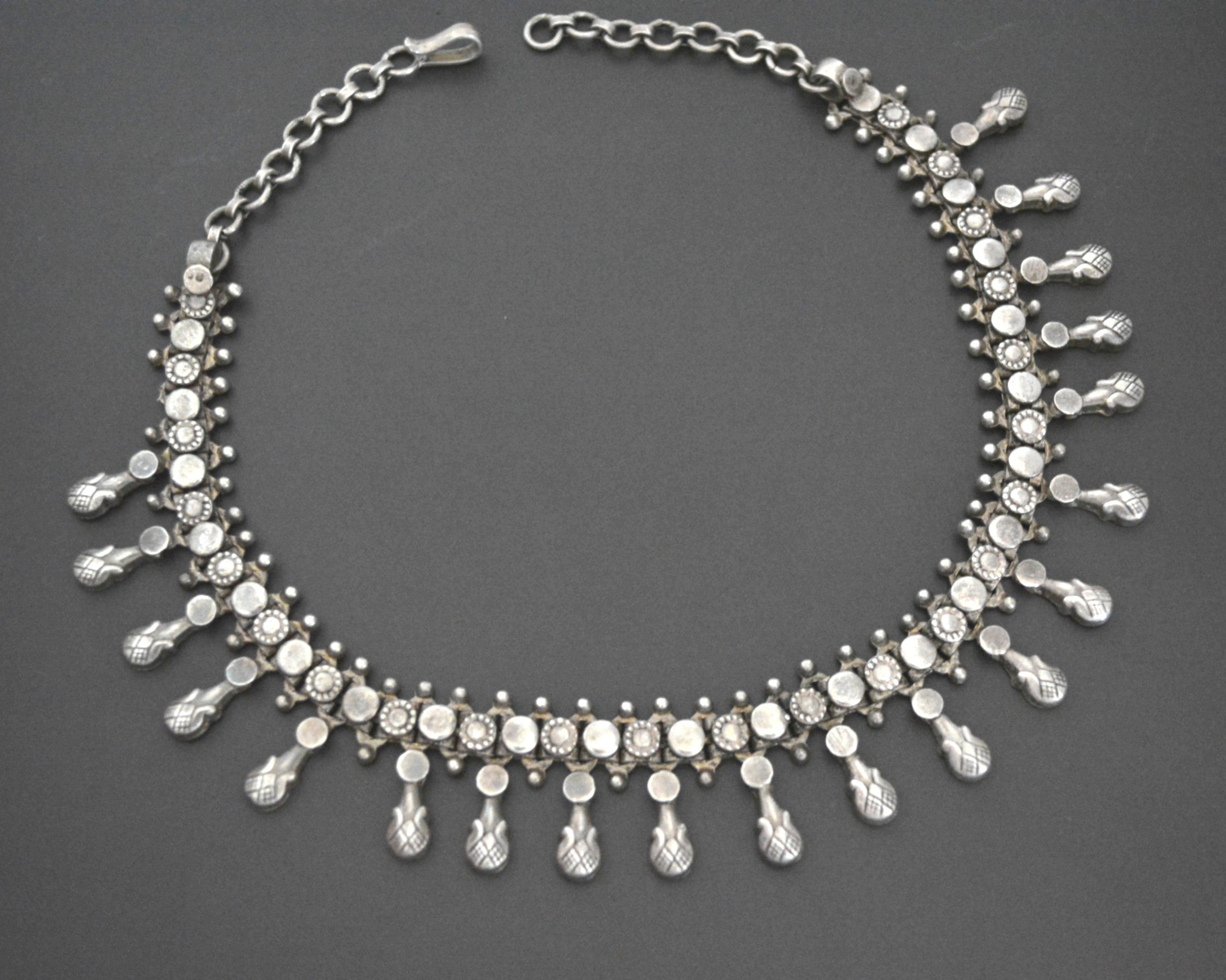 Short Indian Silver Choker Necklace