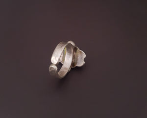 Enamel Scarab Ring from Egypt - Size 5+