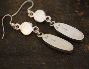 Native American Onyx Earrings - Signed Annabelle Peterson