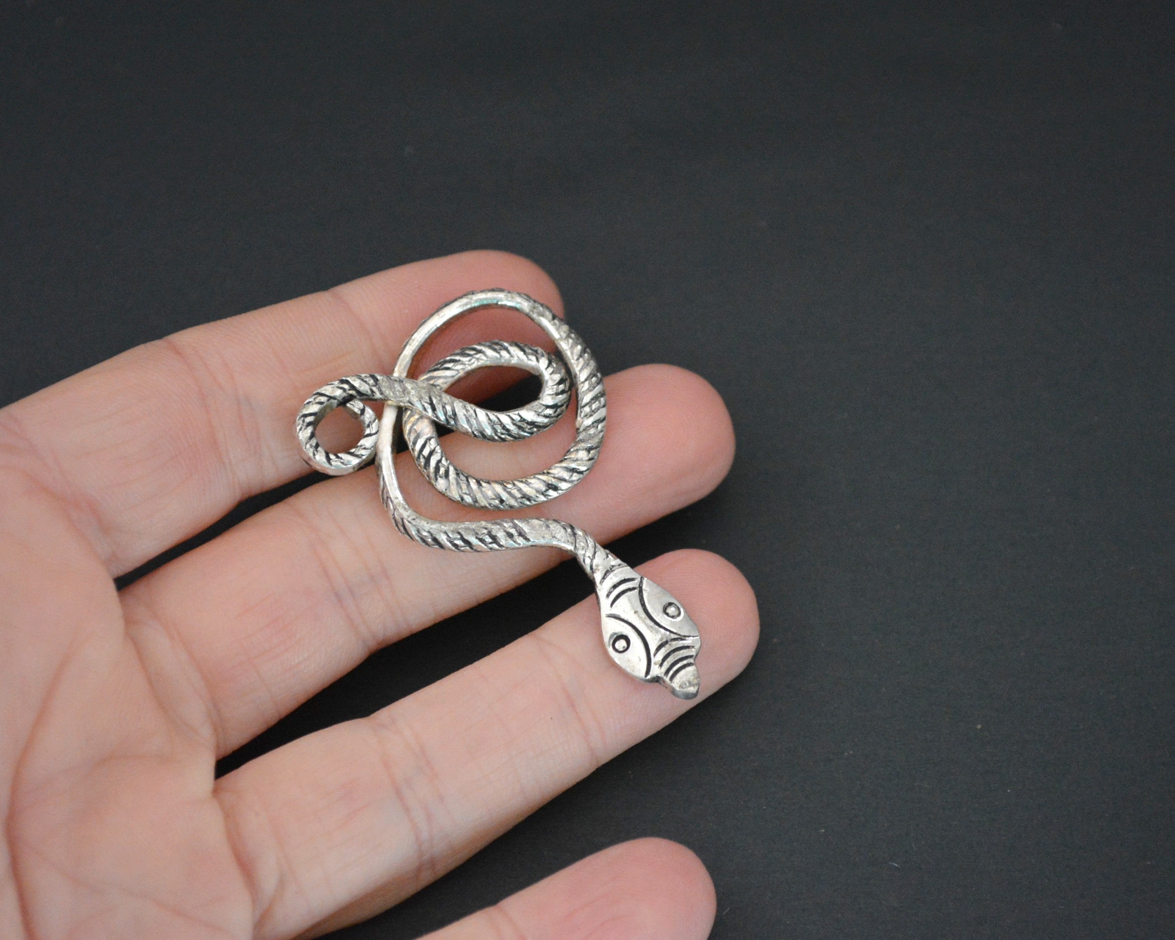 Silver Snake Ornament Pendant