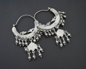 Bold Rajasthani Silver Hoop Earrings with Bells