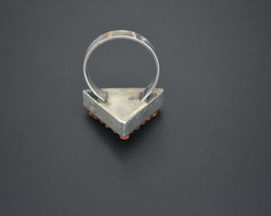 Nepali Turquoise Coral Ring - Size 9