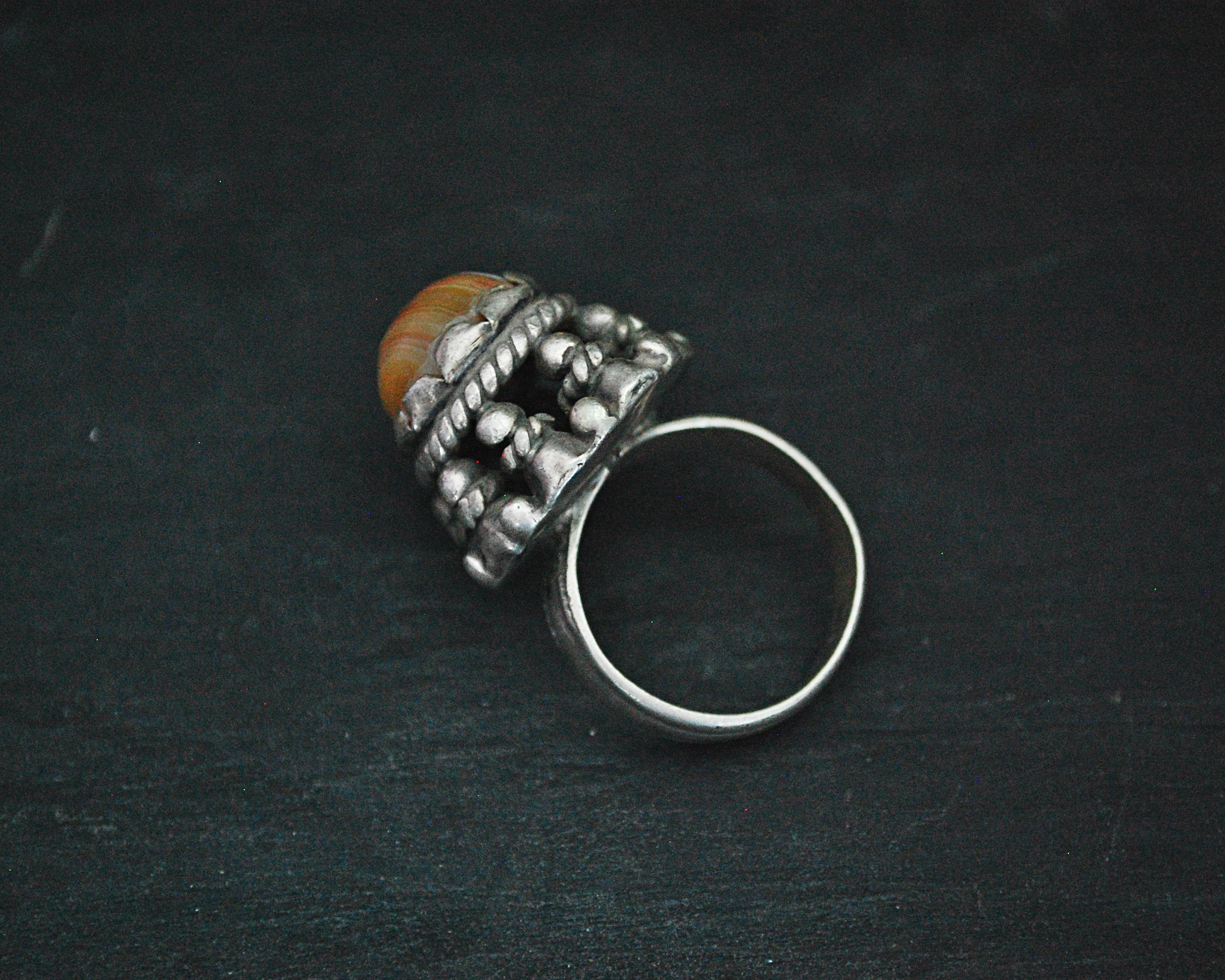 Antique Afghani Agate Ring - Size 10