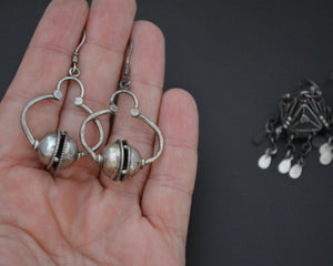 Set of Three Ethnic Silver Turquoise Dangle Earrings