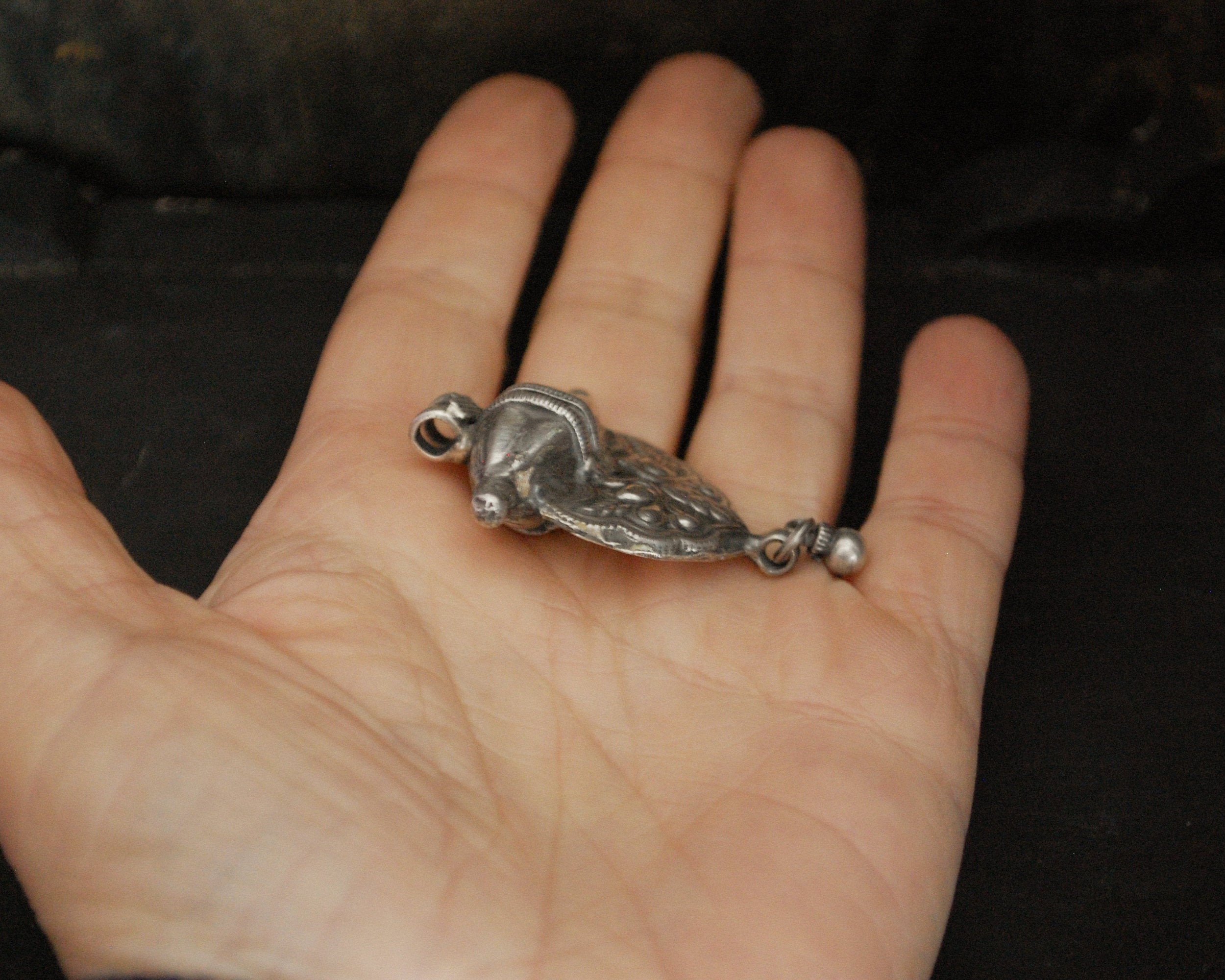 Rajasthani Silver Amulet with Bell