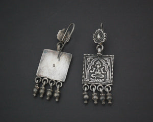 Rajasthani Ganesha Silver Earrings with Dangles