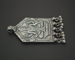Large Hindu Goddess Lakshmi Pendant with Bells