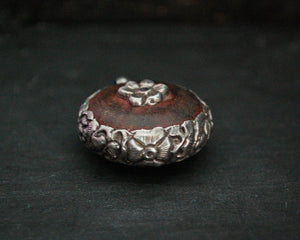 Nepali Wood Silver Repoussee Amulet Pendant