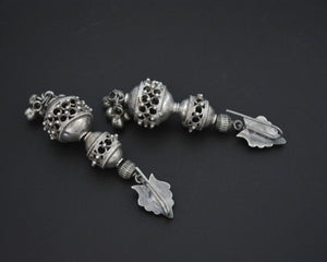 Rajasthani Silver Bead Earrings with Bells