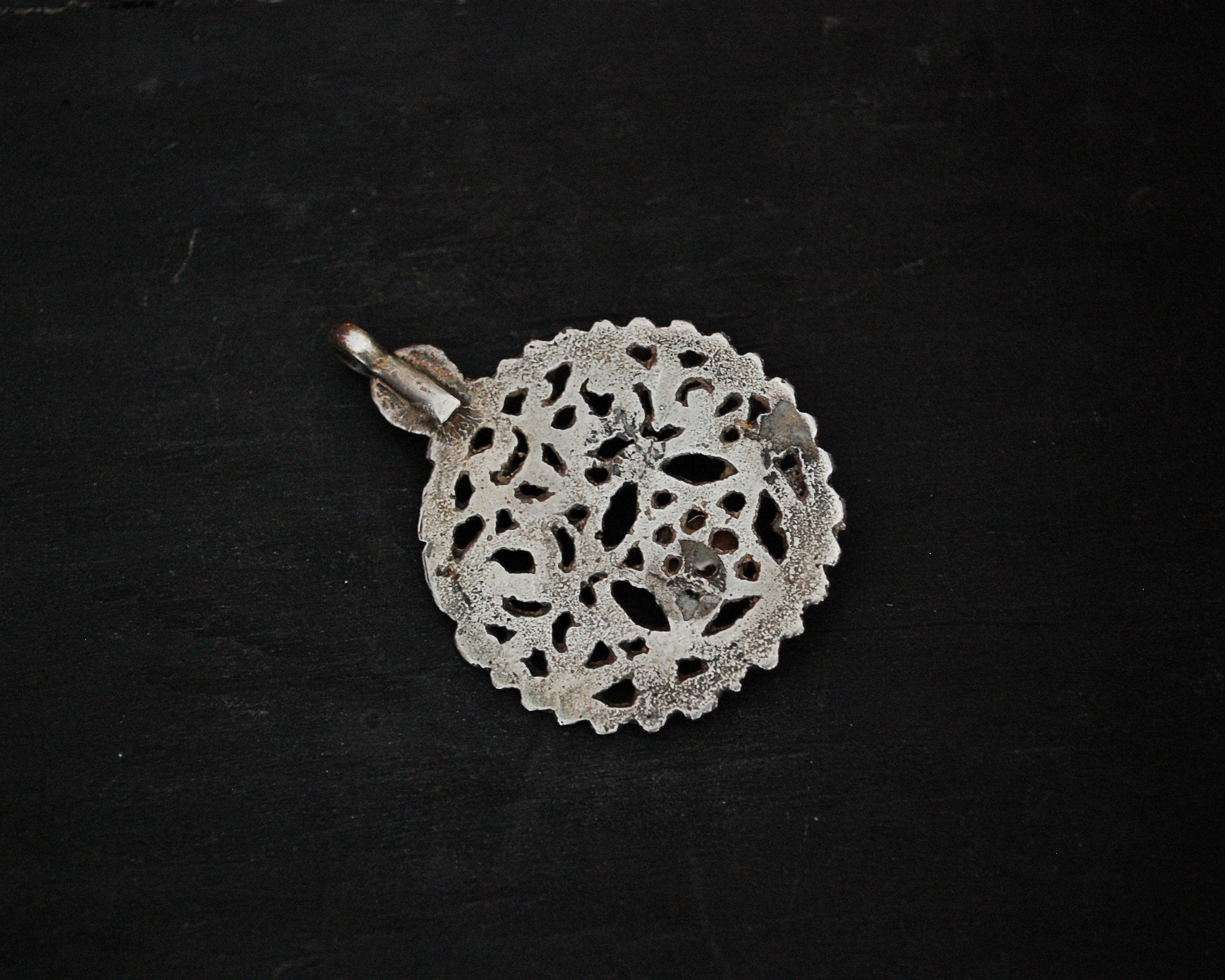 Antique Tunisian Hamsa Pendant with Coral