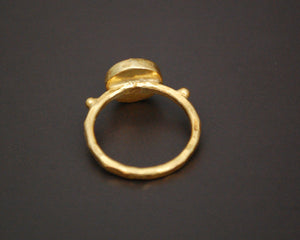 Gilded Sterling Silver Eye Ring - Size 7