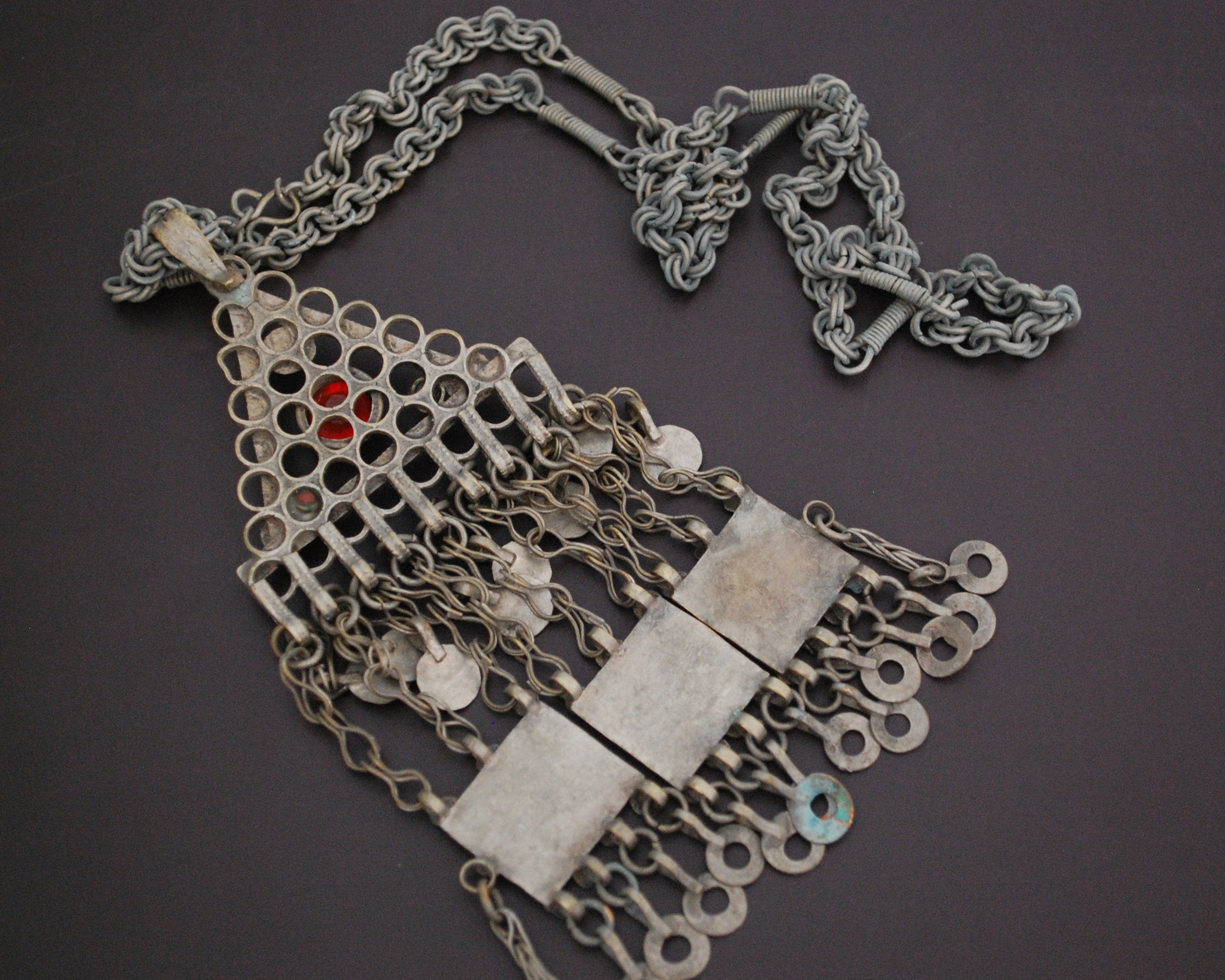 Afghani Kuchi Necklace with Glass and Tassels