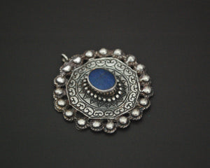 Ethnic Lapis Lazuli Sterling Silver Pendant