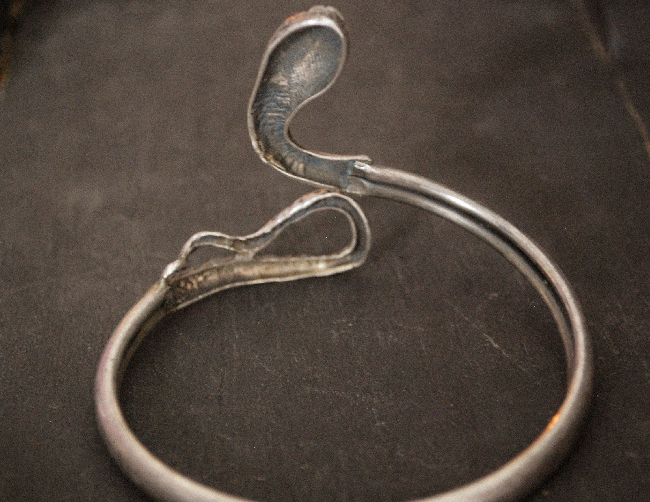 Vintage Snake Bracelet with Garnets