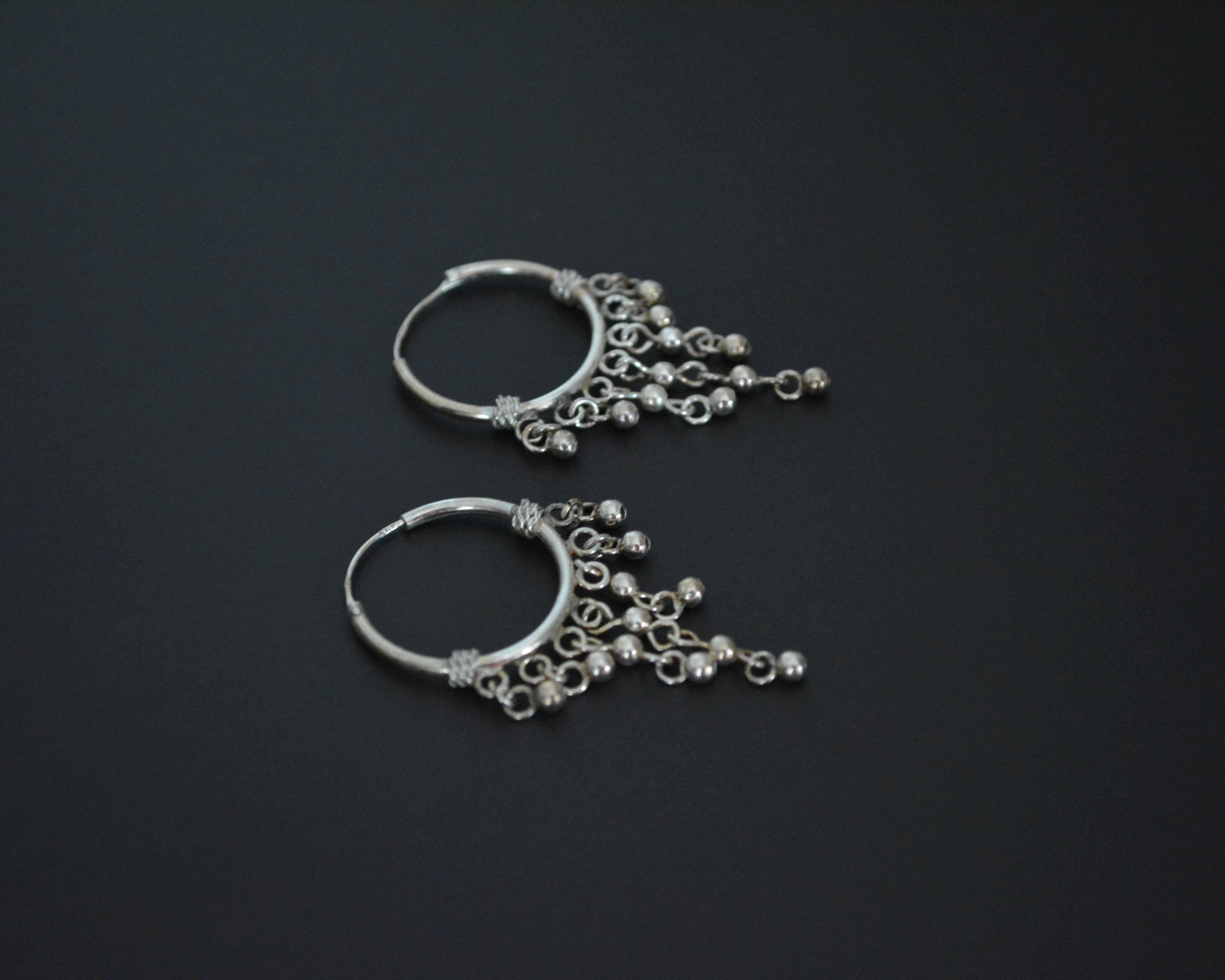 Ethnic Tassel Hoop Earrings - SMALL
