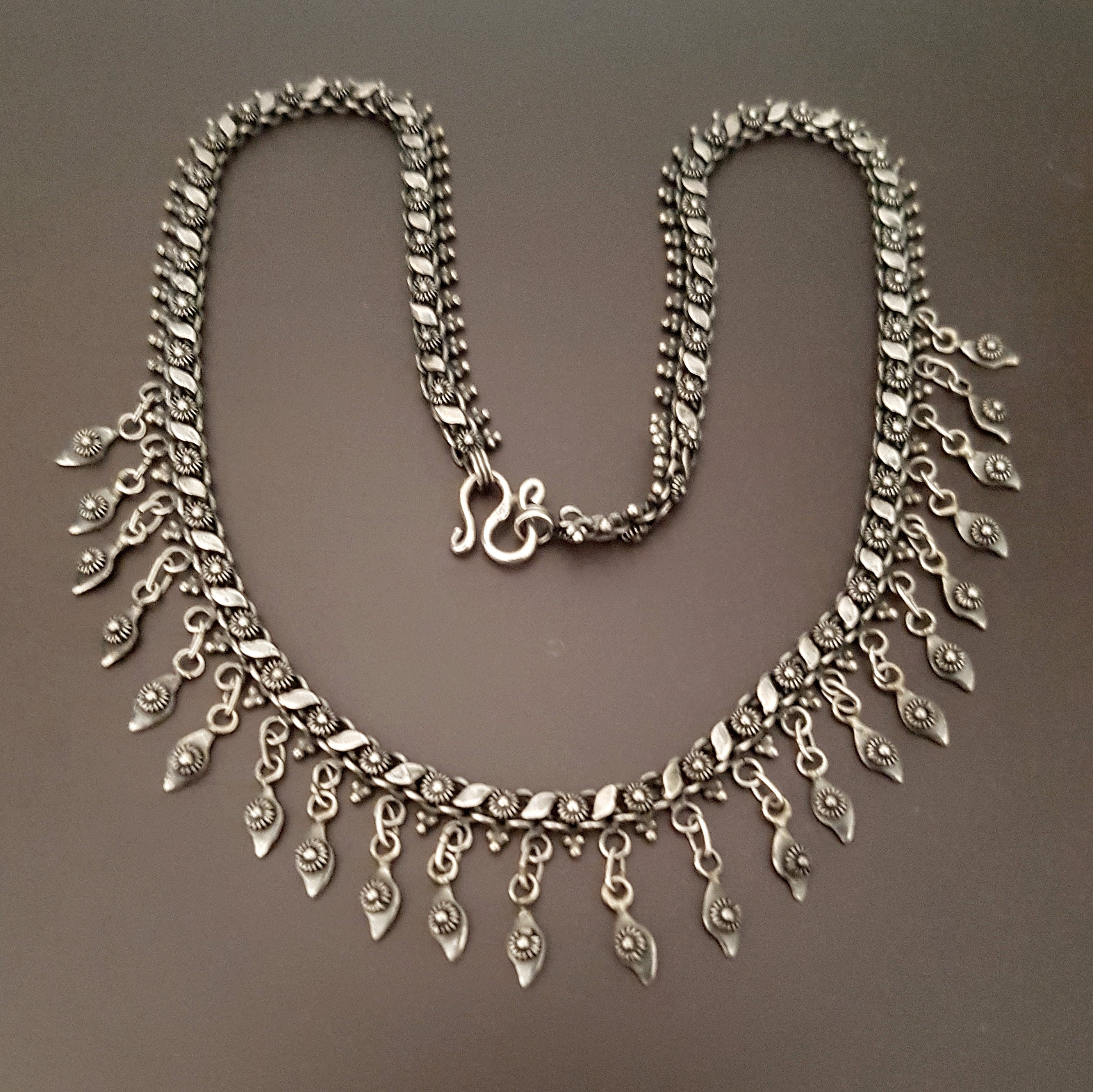 Ethnic Indian Silver Choker Necklace