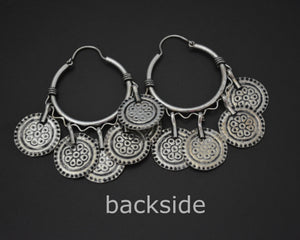 Ethnic Hoop Earrings with Dangles - LARGE