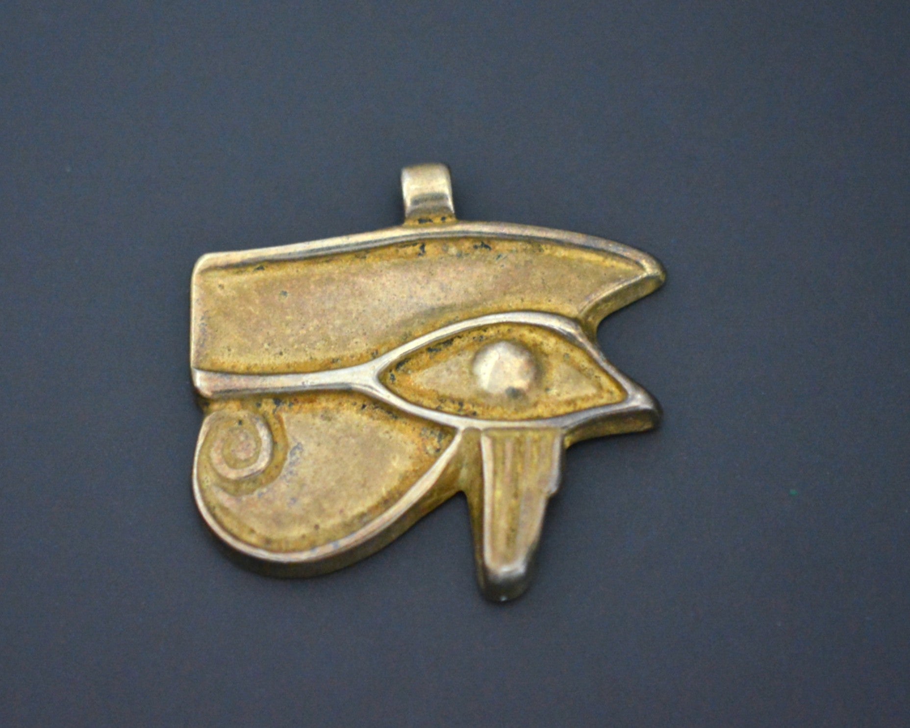 Reserved for B. - Eye of Horus Pendant - Sterling Silver Gilded