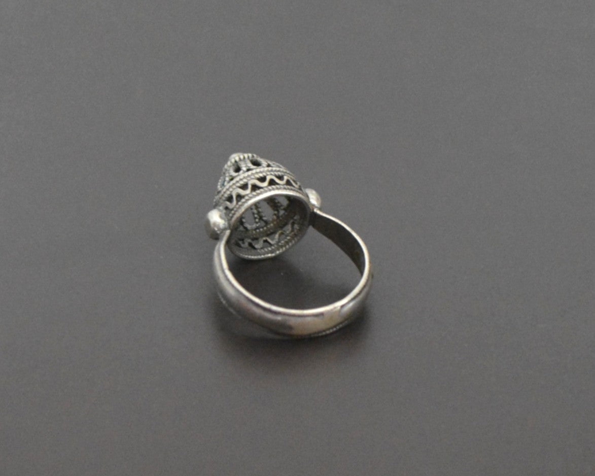 Yemeni Silver Filigree Ring - Size 5.75