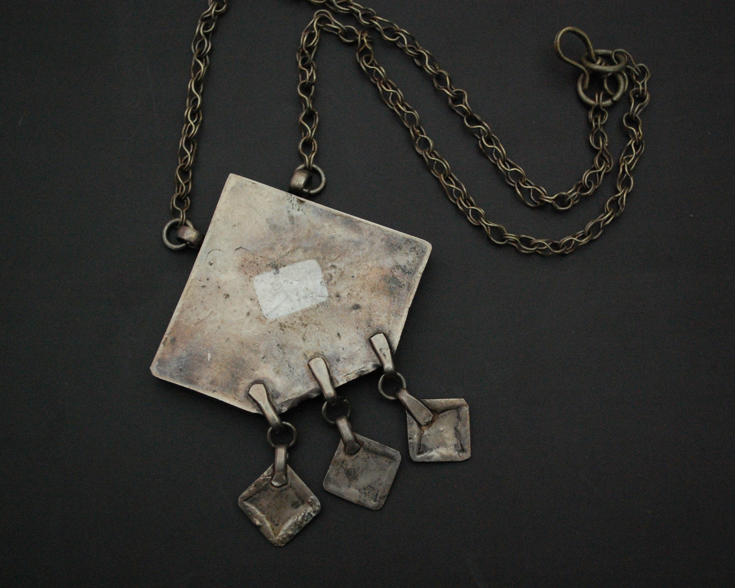 Uzbek Gilded Box Necklace with Dangles