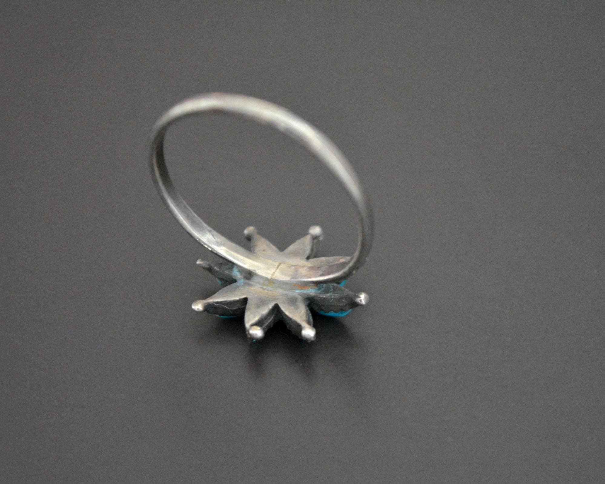 Zuni Turquoise Petit Point Ring - Size 9