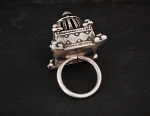 Antique Rajasthani Silver Ring - Size 8