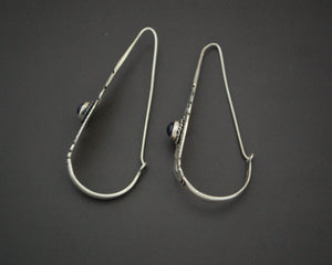 Ethnic Amethyst Long Hoop Earrings