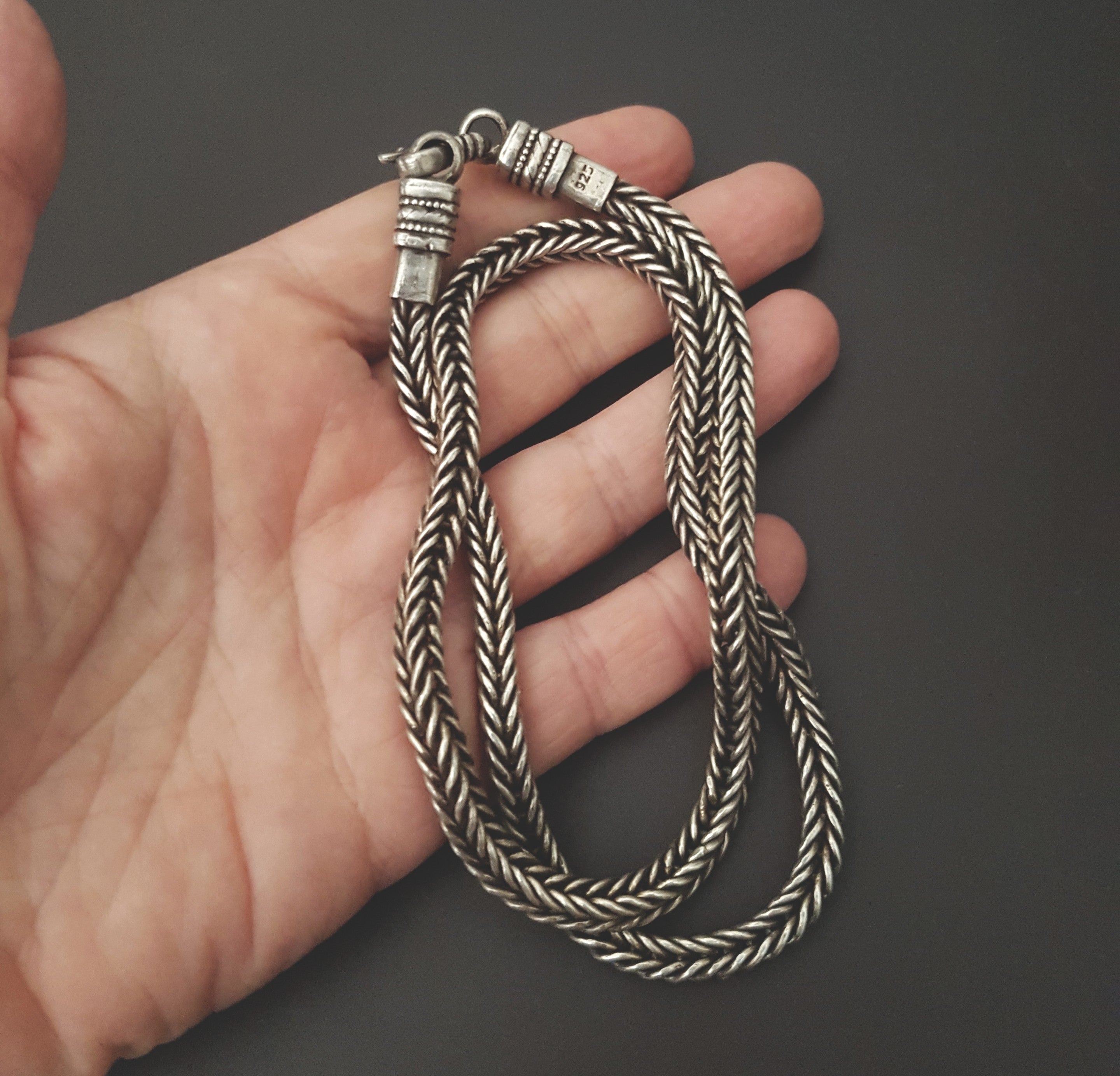 Heavy Bali Braided Snake Chain Necklace - Sterling Silver
