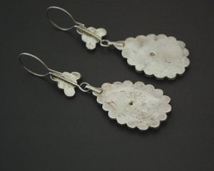 Afghani Silver Gilded Earrings with Turquoise