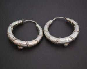Ethnic Amethyst Hoop Earrings - MEDIUM / LARGE