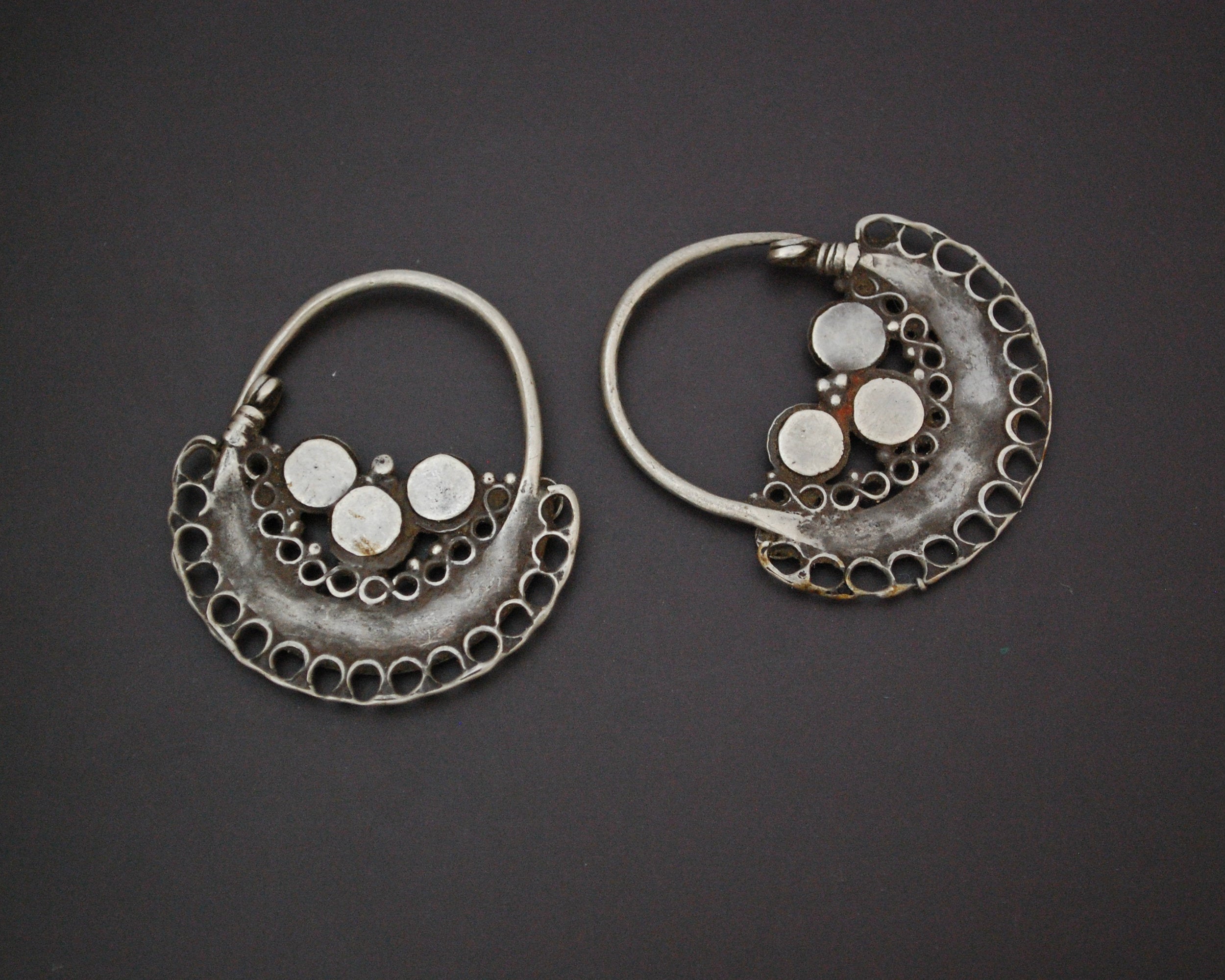 Afghani Hoop Earrings with Turquoise